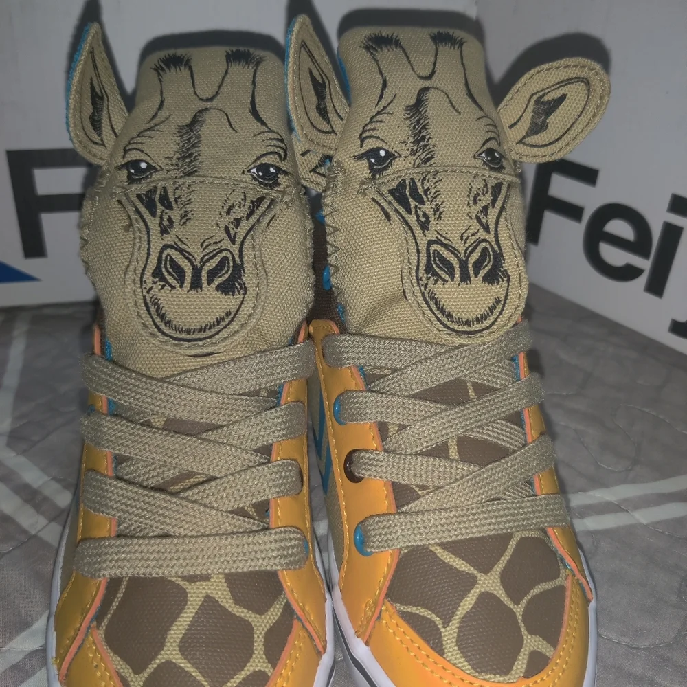 Feiyue Delta Mid Kid'sColor Orange/Tan/Cyan/Brown Giraffe Size 11 Little kid's - Picture 9 of 12